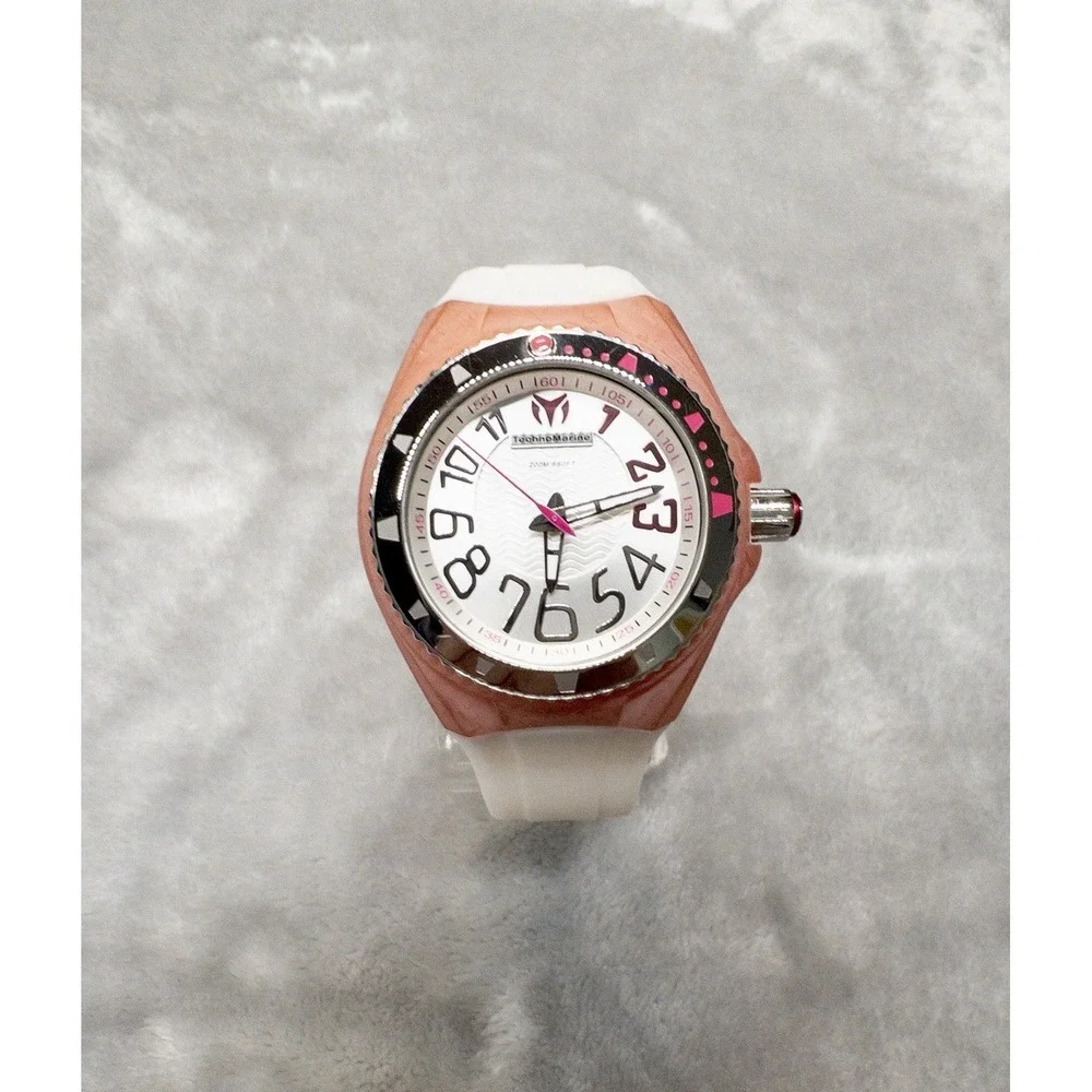 Technomarine Cruise Pink White 41mm Divers Watch Womens TM-110058